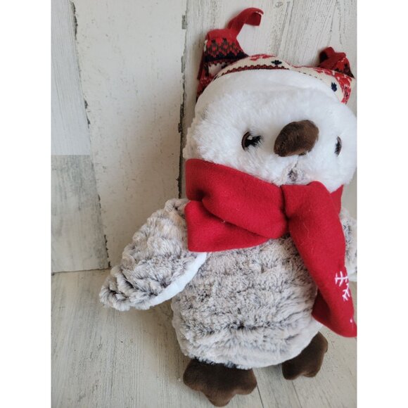 PetSmart white owl plush to toy dog winter Xmas scarf snowflake - Picture 2 of 10